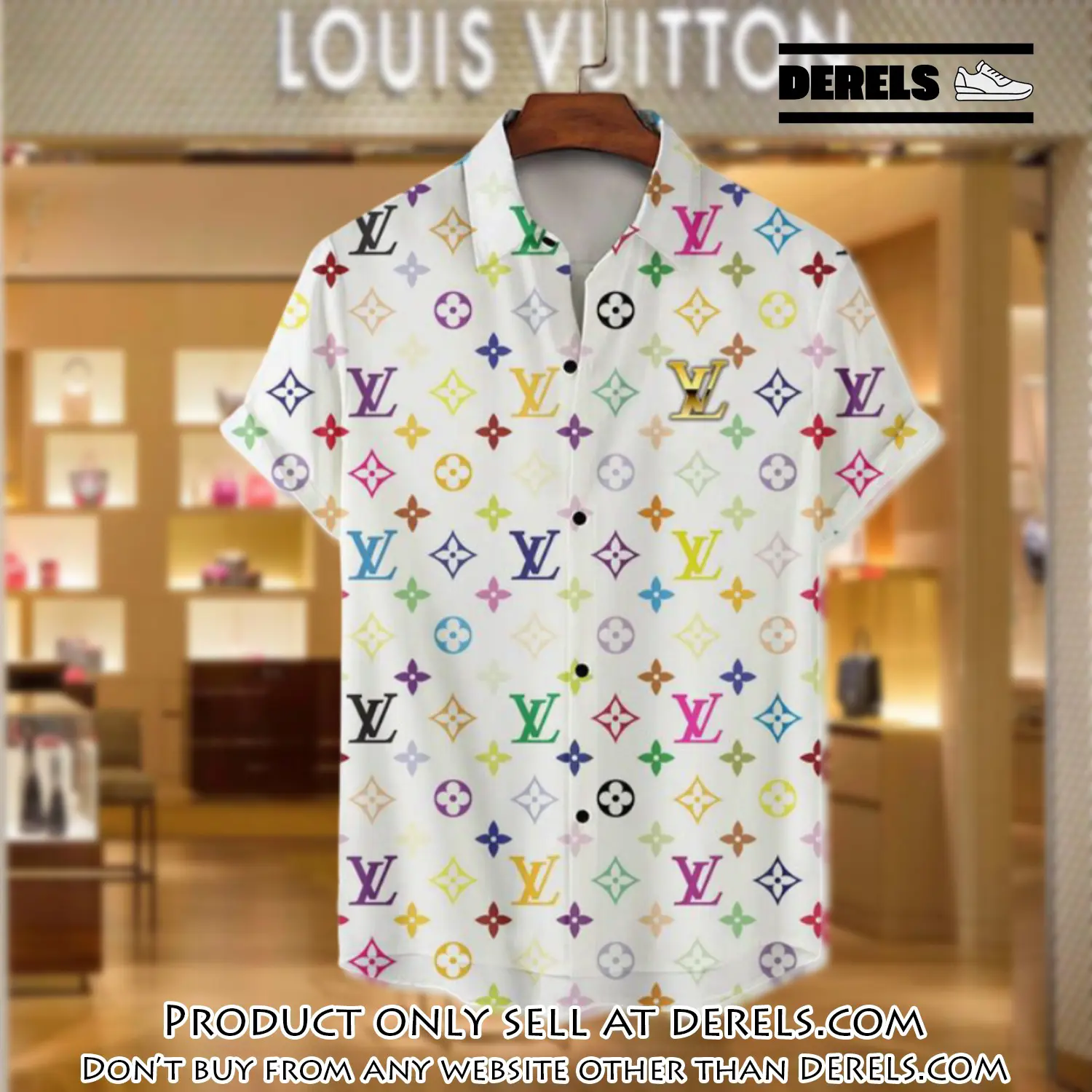 Lv louis vuitton luxury hawaiian shirt & short set lhs1202 dr1609062